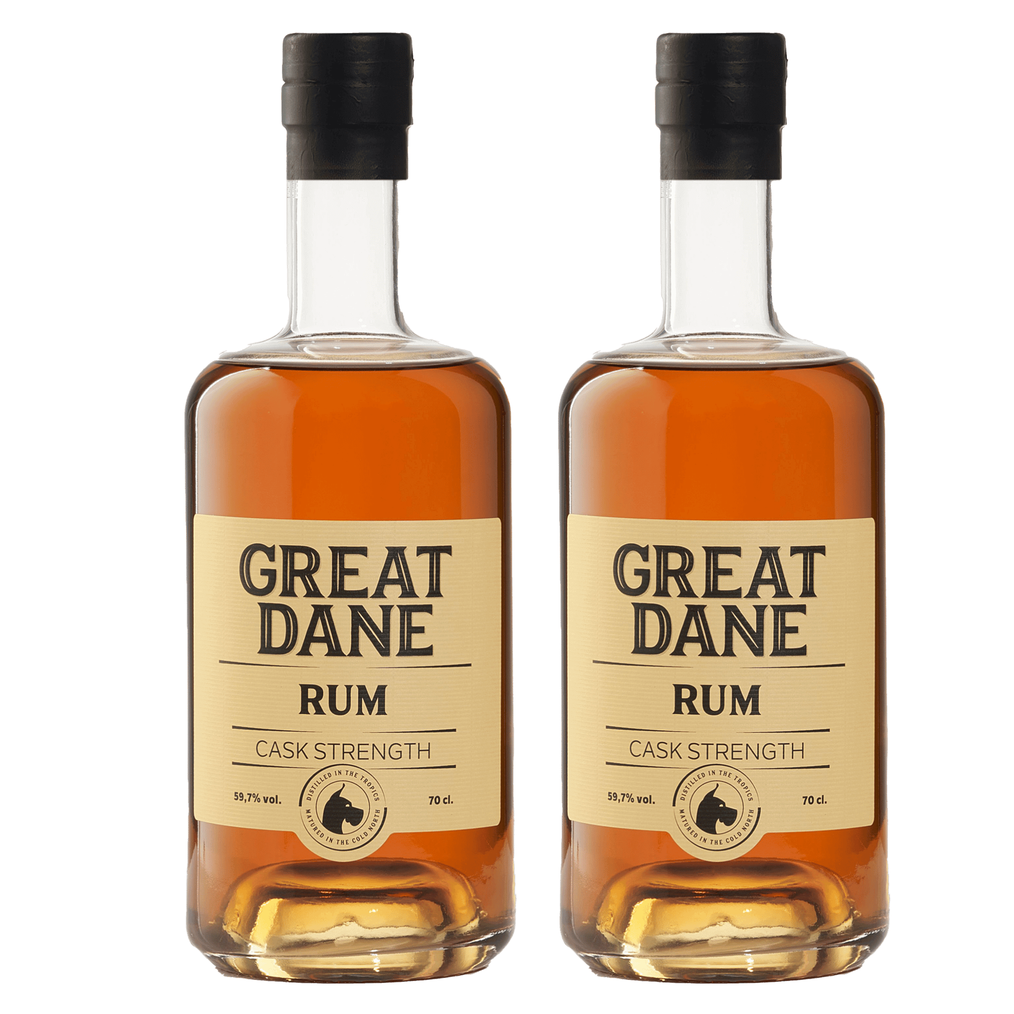 Oplev ren nydelse: Great Dane Cask Strength Rum – Eksklusiv Pakke med 2 Flasker