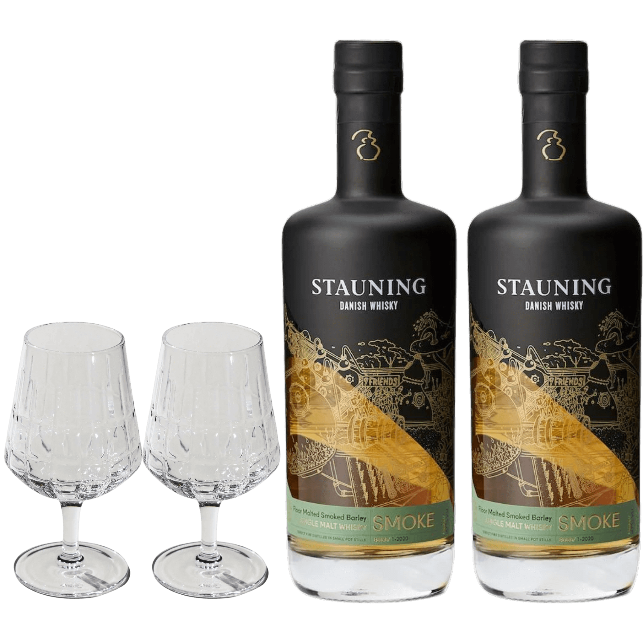 En røget dansk whiskyoplevelse i gaveklar stil: Stauning Smoke + The Bullet glas
