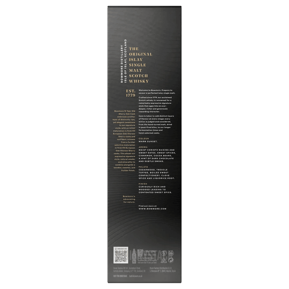 Bowmore 15 Year Old Sherry Oak Cask Box Bag
