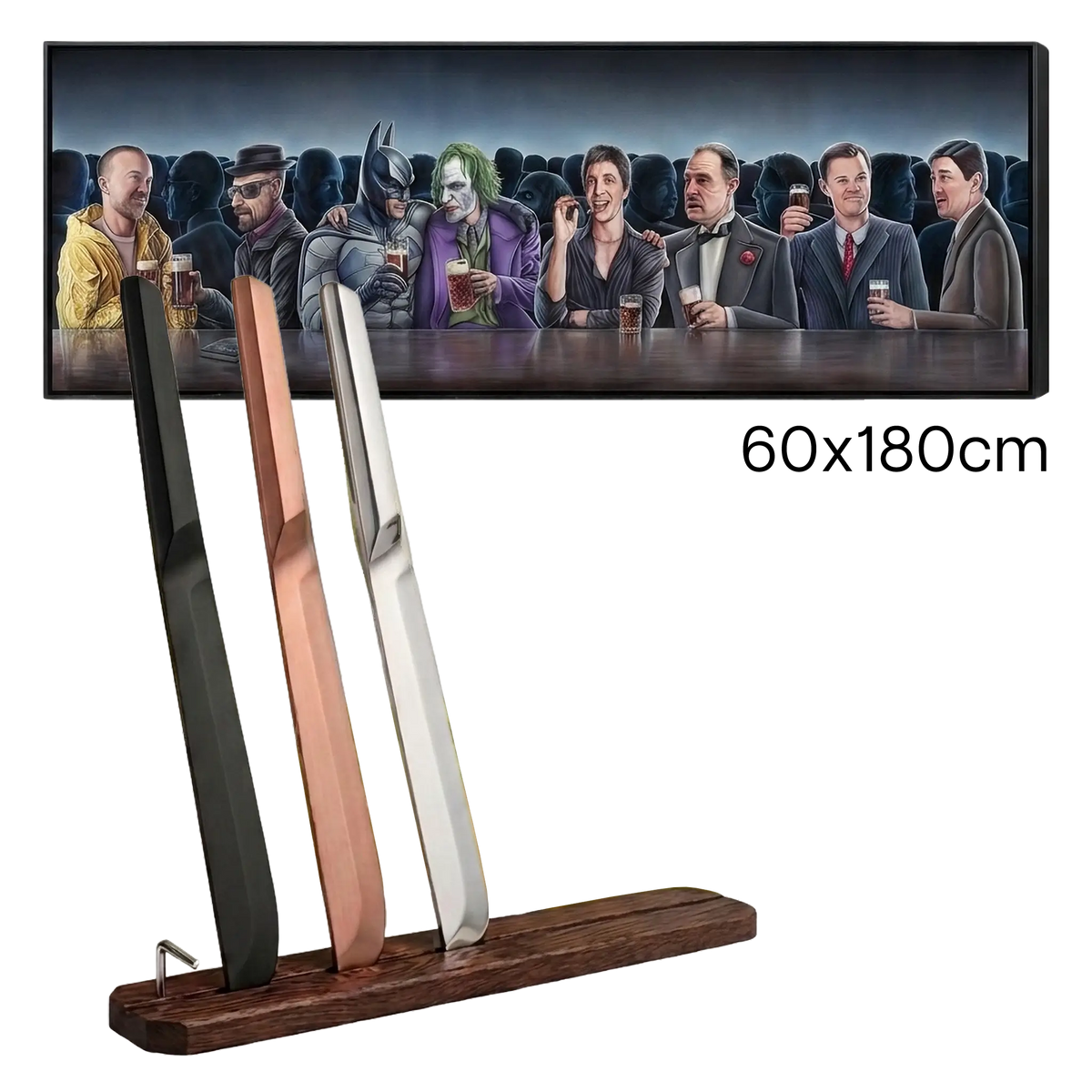 The Mancave Royal Champagnesabel + At The Bar Konstverk (60x180 cm.)