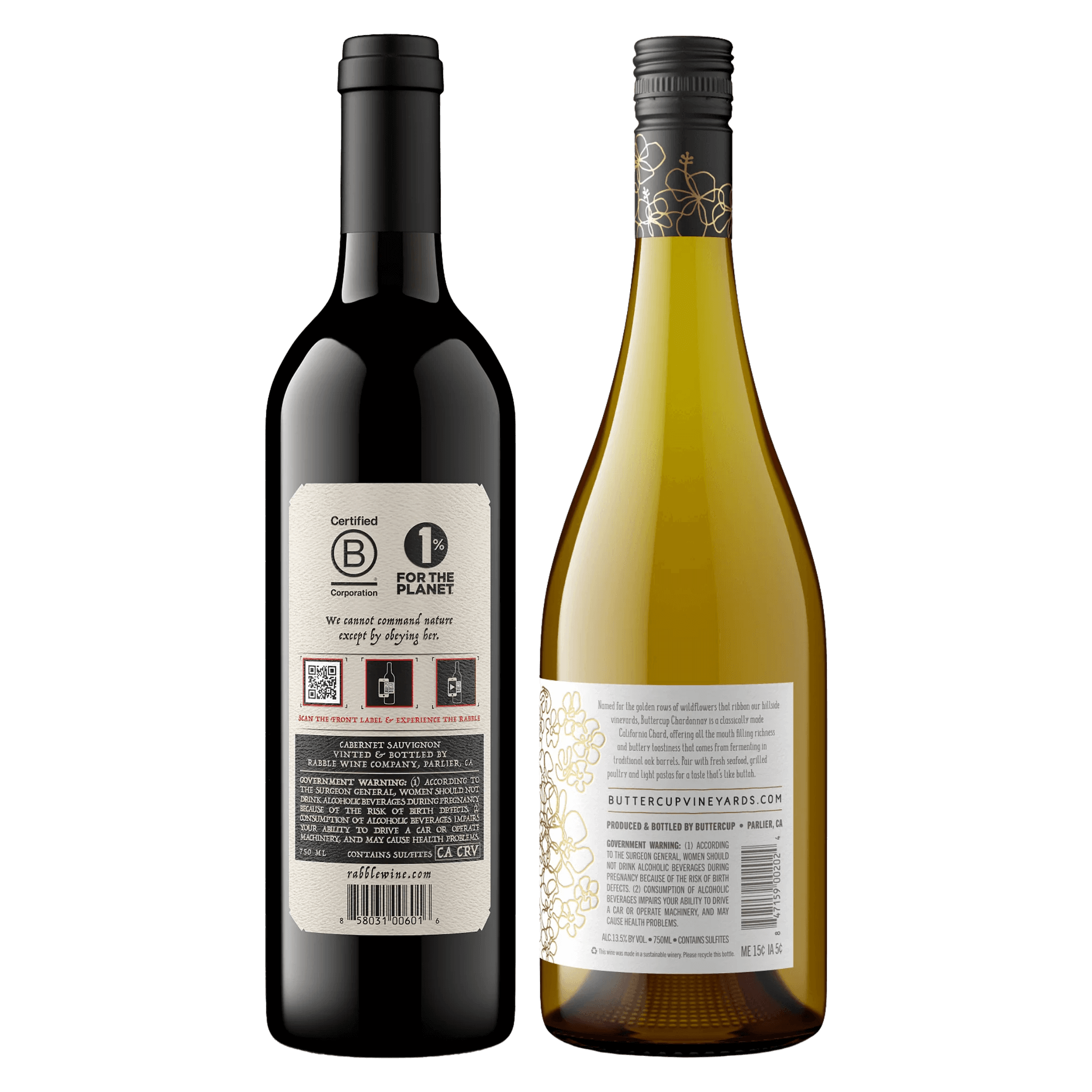 6 Buttercup Chardonnay Hvidvin & 6 Rabble 2023 Cabernet Sauvignon Whiskystack