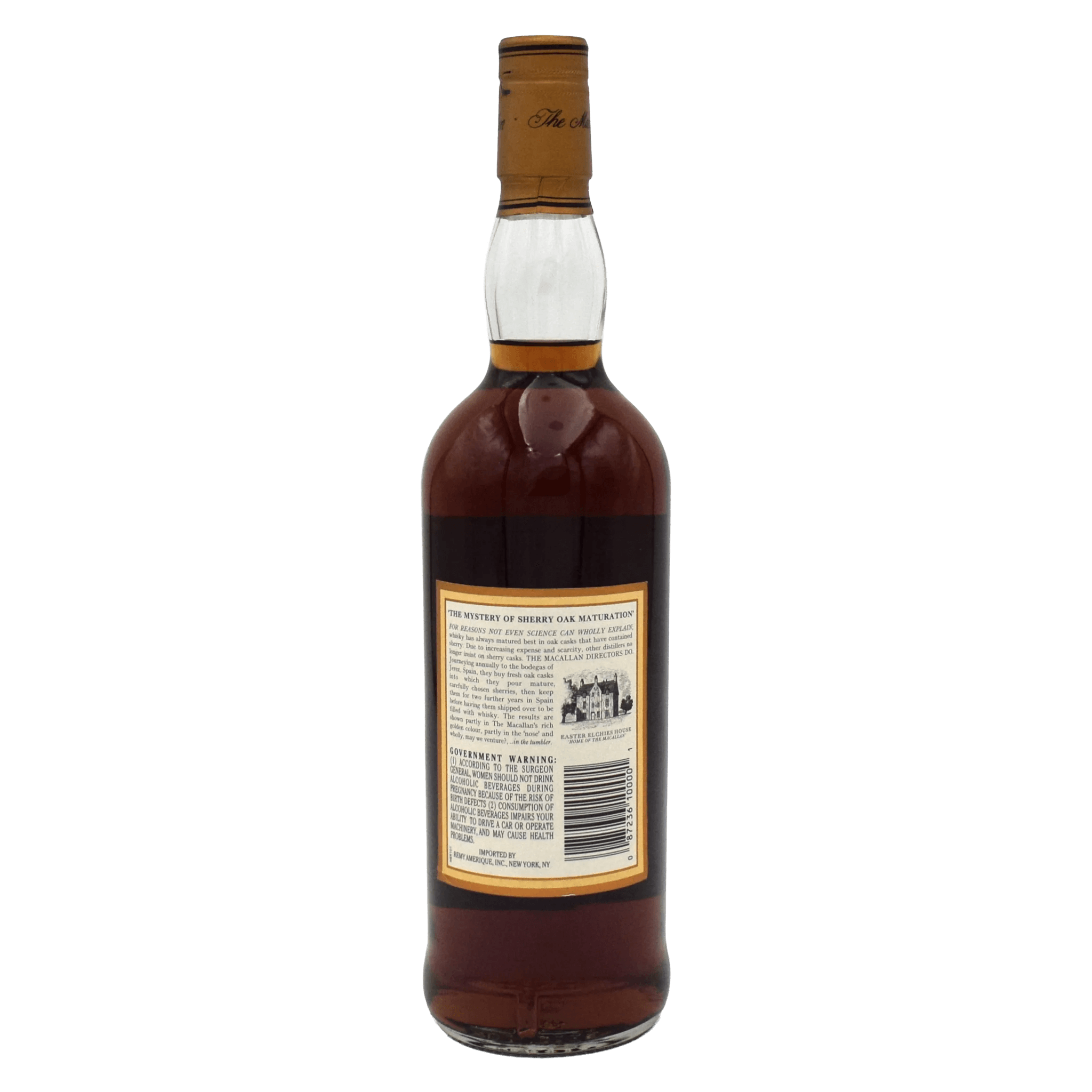 Macallan 12 Year Single Highland Malt Scotch Whisky Whiskystack Bottle back