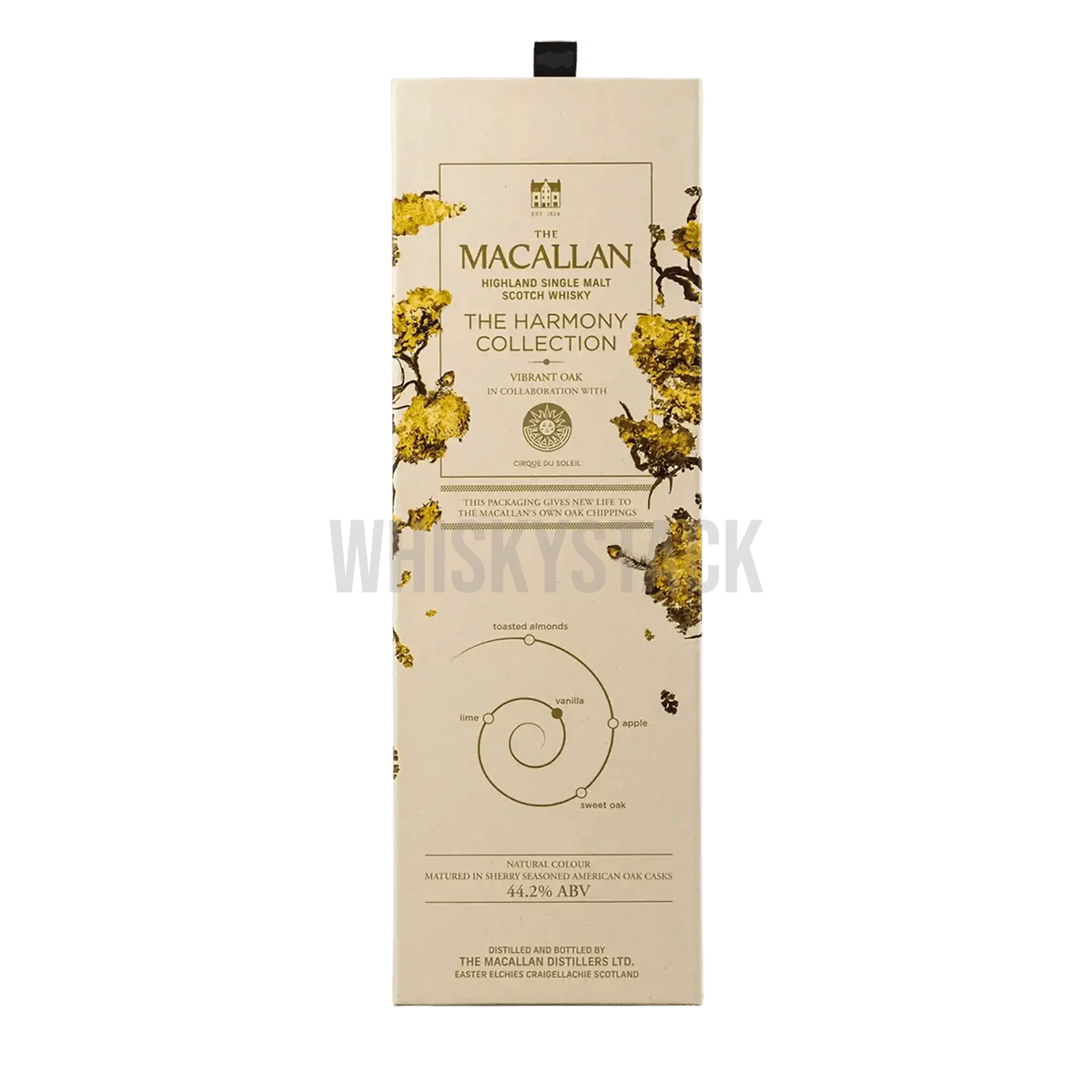 The Macallan Harmony Collection - Vibrant Oak whiskyflaske, en eksklusiv single malt med noter af frugt, vanilje og krydderier, lagret i egetræsfade.