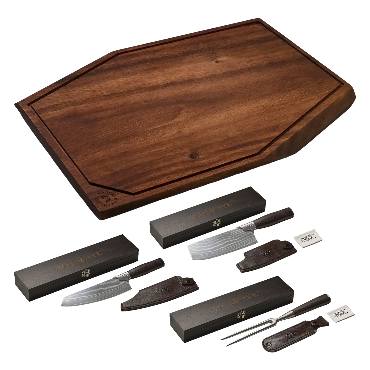 The Mancave Master's Skärbräda + Knivset