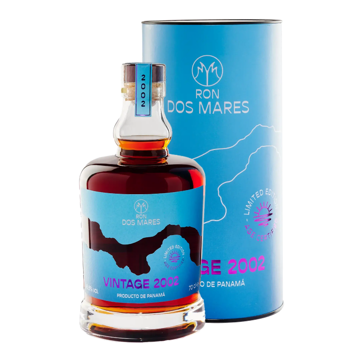 Ron Dos Mares Vintage 2002 Vintage Limited Edition 22 År Panama Rom Bottle