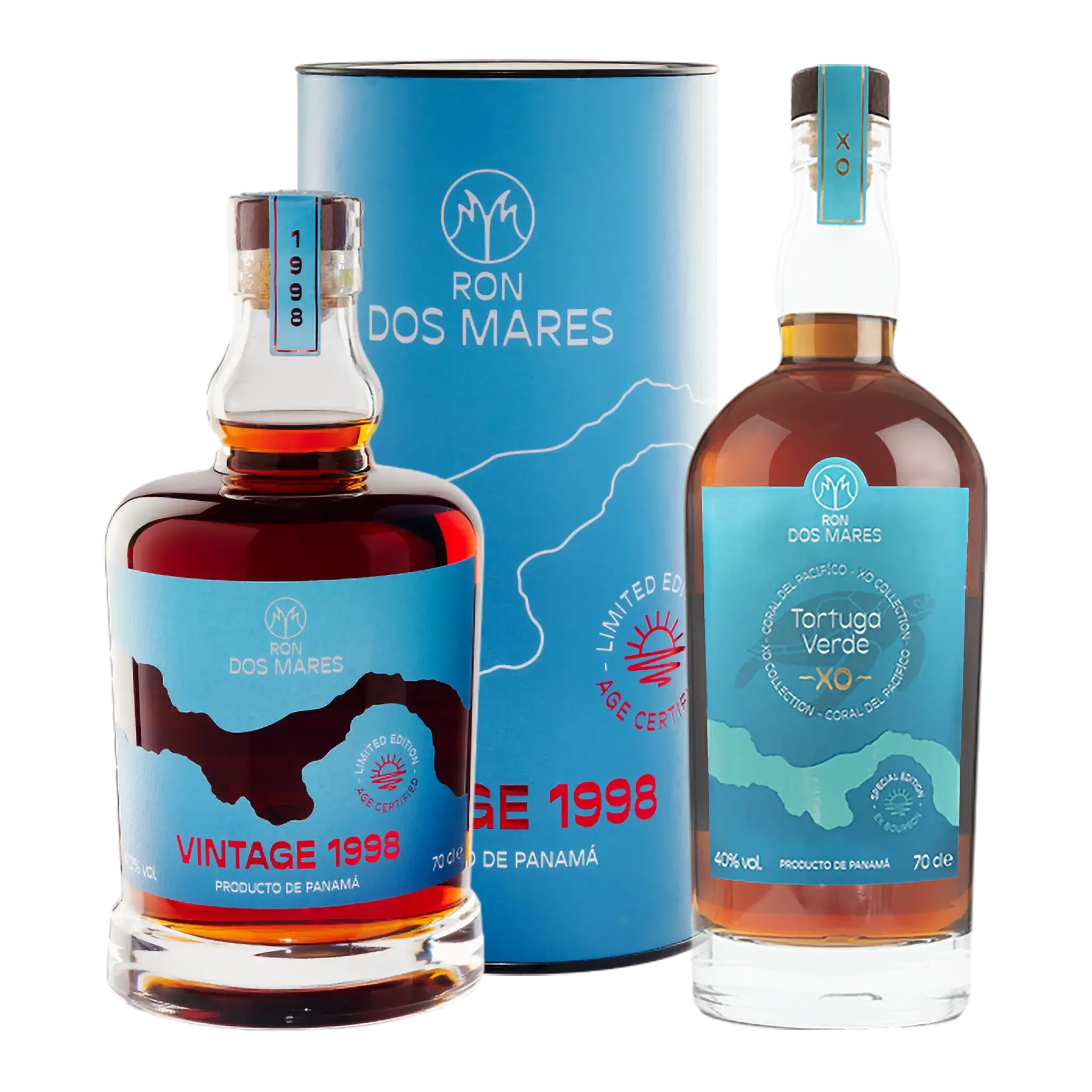 Ron Dos Mares Vintage 1998 Vintage Limited Edition 26-årig + KOSTNADSFRI Tortuga Verde XO