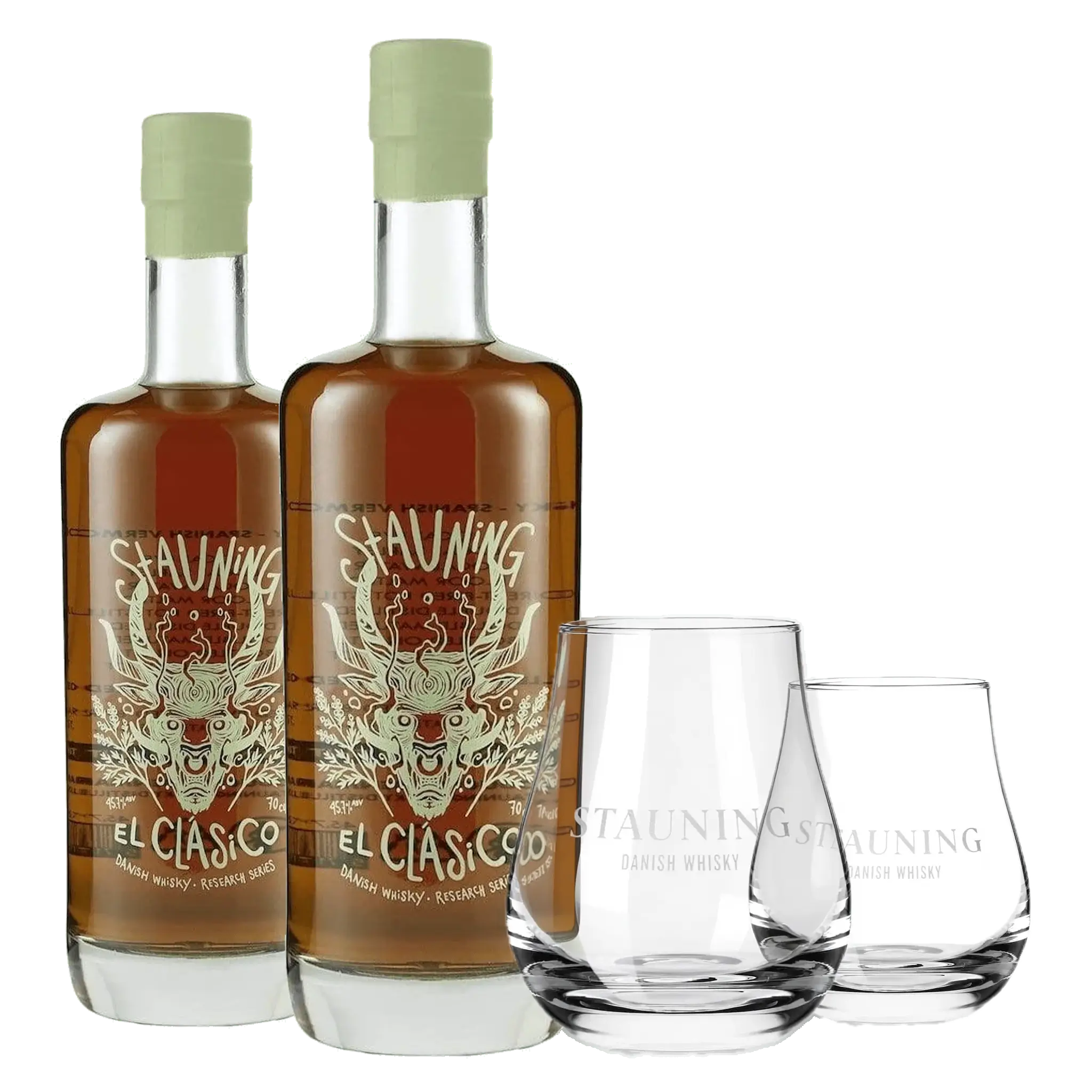 2 fl. Stauning El Clásico + 2 stk. GRATIS Stauning Whiskyglas