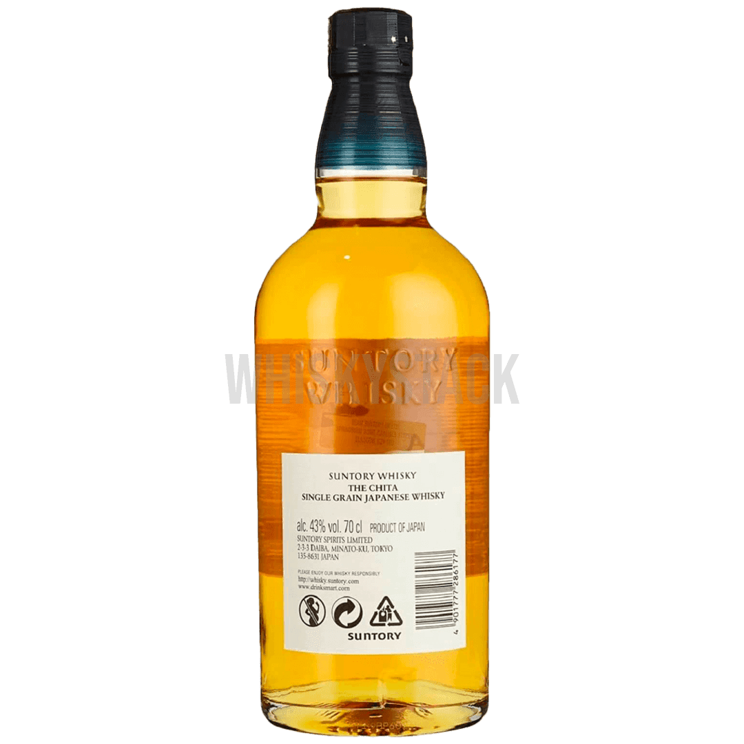 Suntory Chita japansk whiskyflaska, visar dess lena och sofistikerade smak
