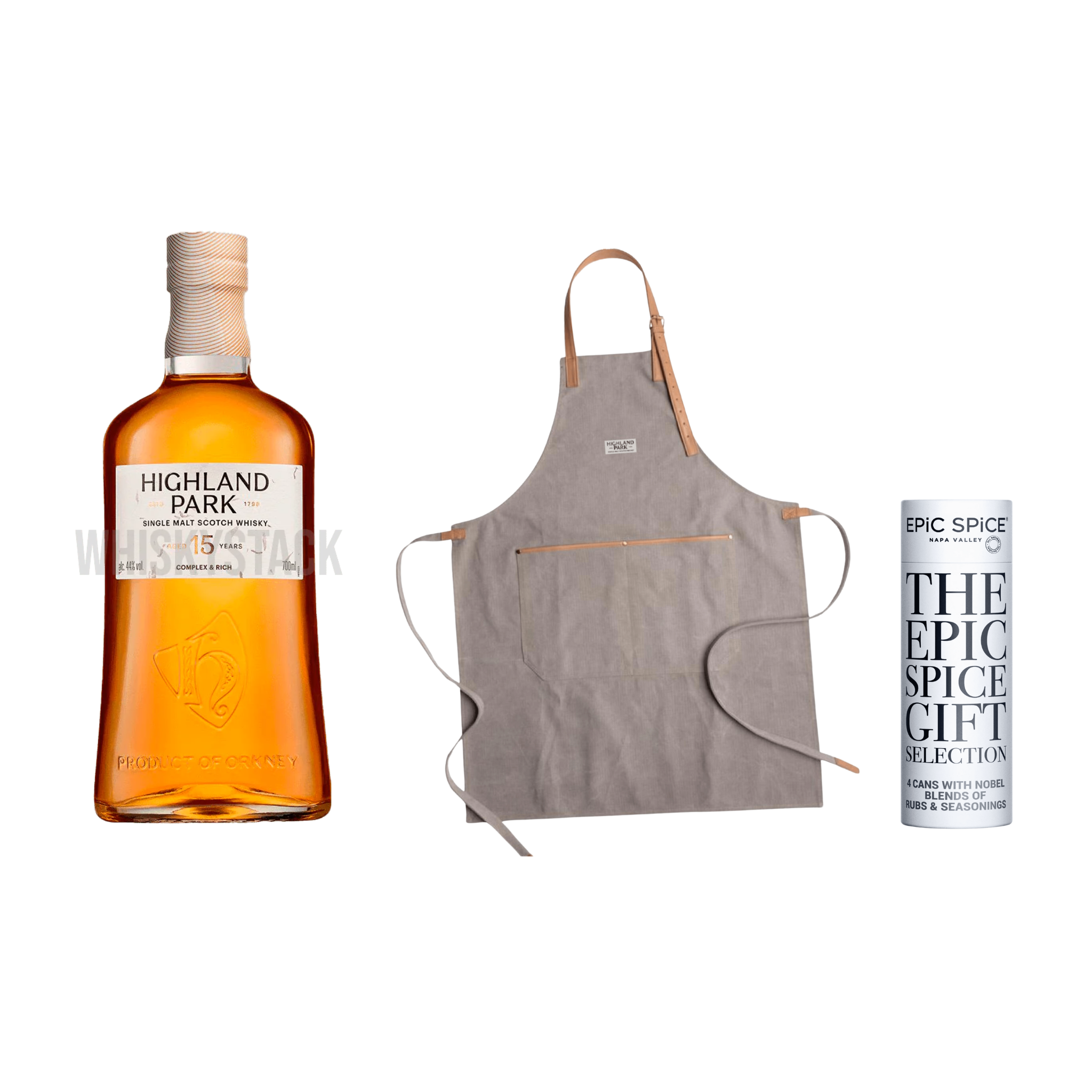 Forkæl dig selv med Highland Park 15 års + Forklæde & BBQ mix – Perfekt gavepakke!