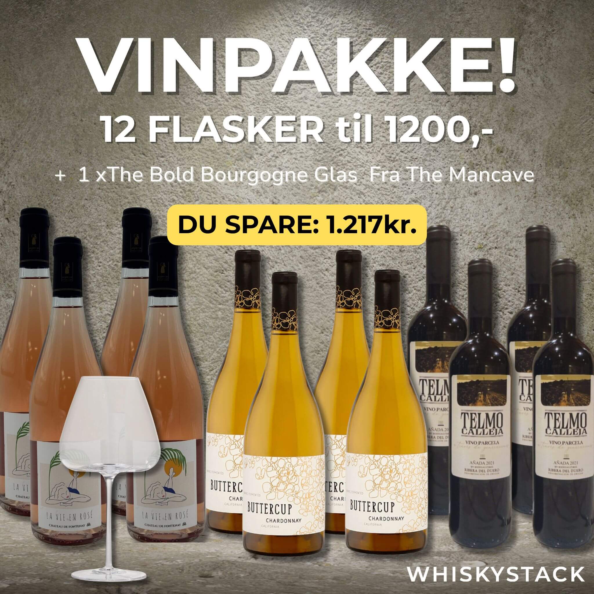 Forkæl dig selv med 12 lækre vine og et håndlavet Bourgogneglas – spar over 50%
