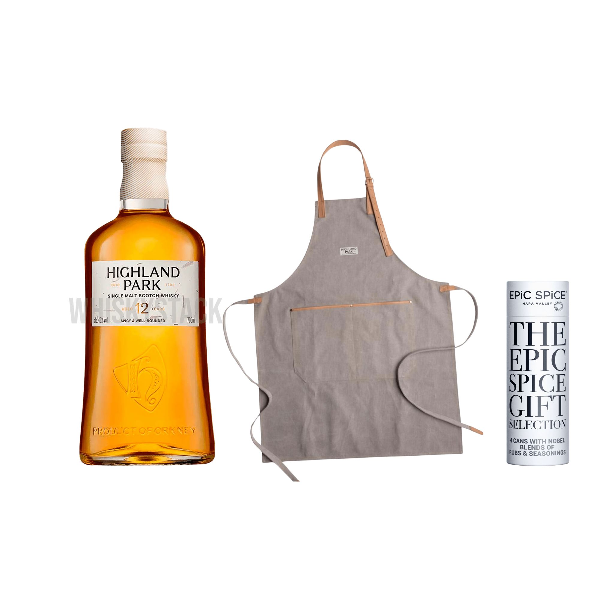 Oplev den perfekte gavepakke – Highland Park 12 års med forklæde og BBQ mix
