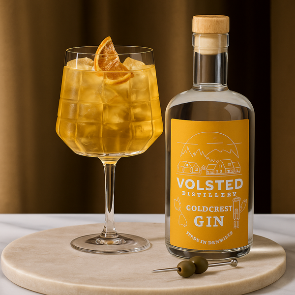 Volsted Goldcrest Gin + 2 The Blend Gin-glas