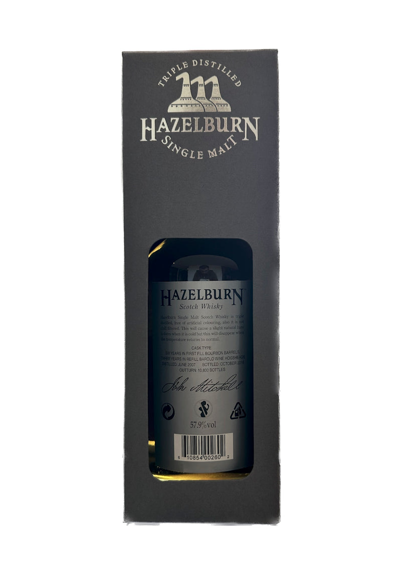 Hazelburn 9 år gammalt Barolo-fat