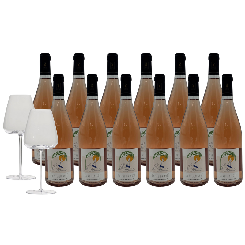 La Vie en Rosé – 12 flaskor + 2 The Brilliant Blanco Glass
