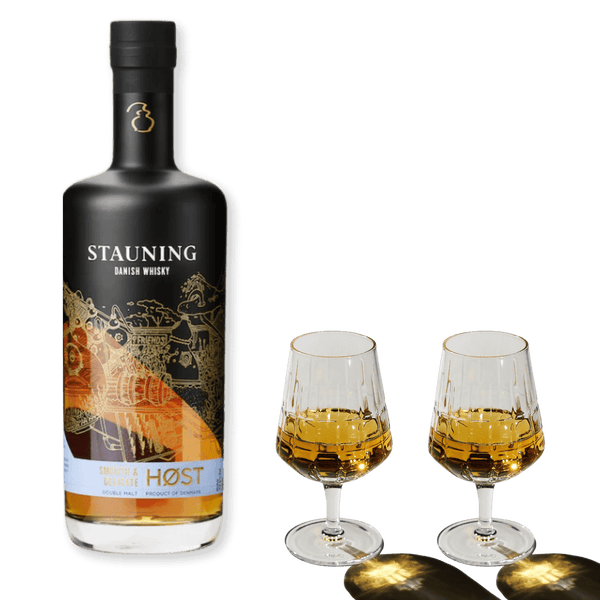 Stauning Høst whisky + 2 Bullet Whisky Glas fra The Mancave
