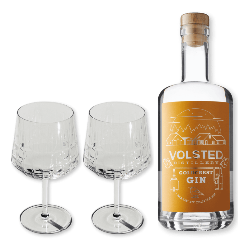 Volsted Goldcrest Gin + 2 The Blend Gin-glas