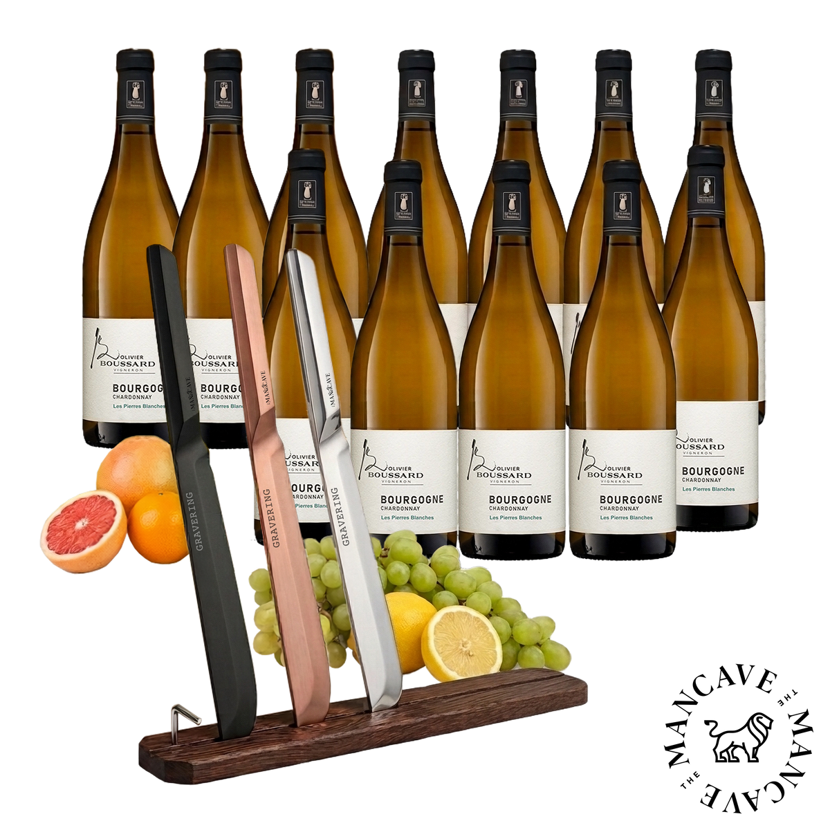 12 fl. Boussard Bourgogne Chardonnay Les Pierres Blanches 2025 + GRATIS Royal Champagnesabel