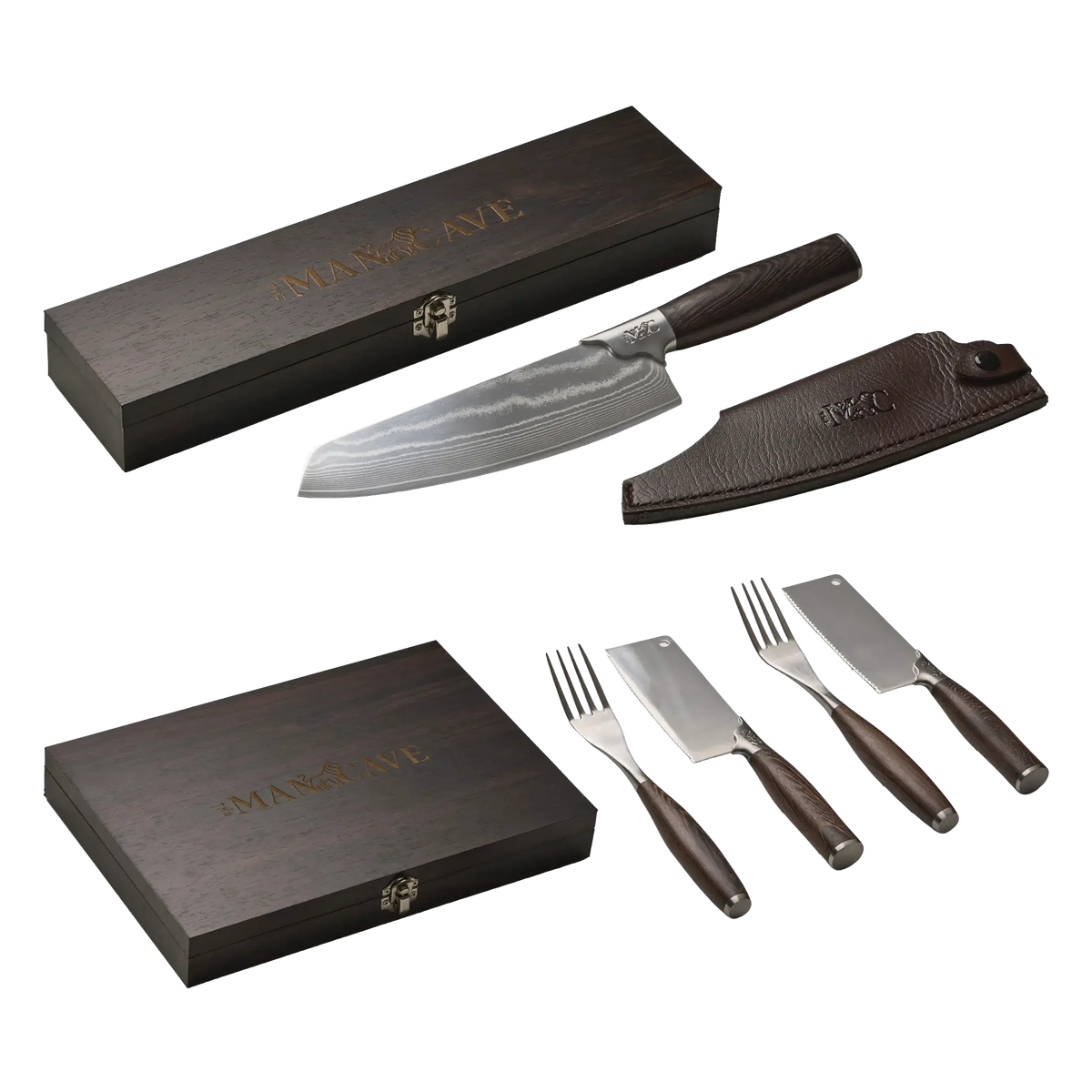 The Mancave Wild Beast Steak Set + Chef's Cut-kniv