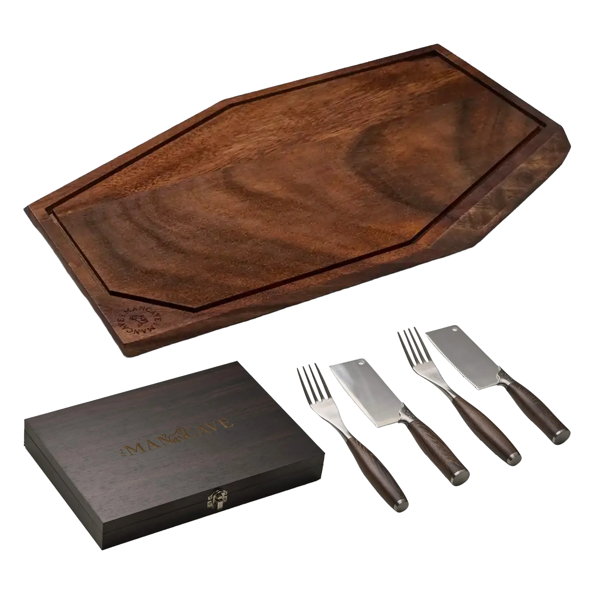 The Mancave Wild Beast Steak Set + Chefsklyvningsbräda