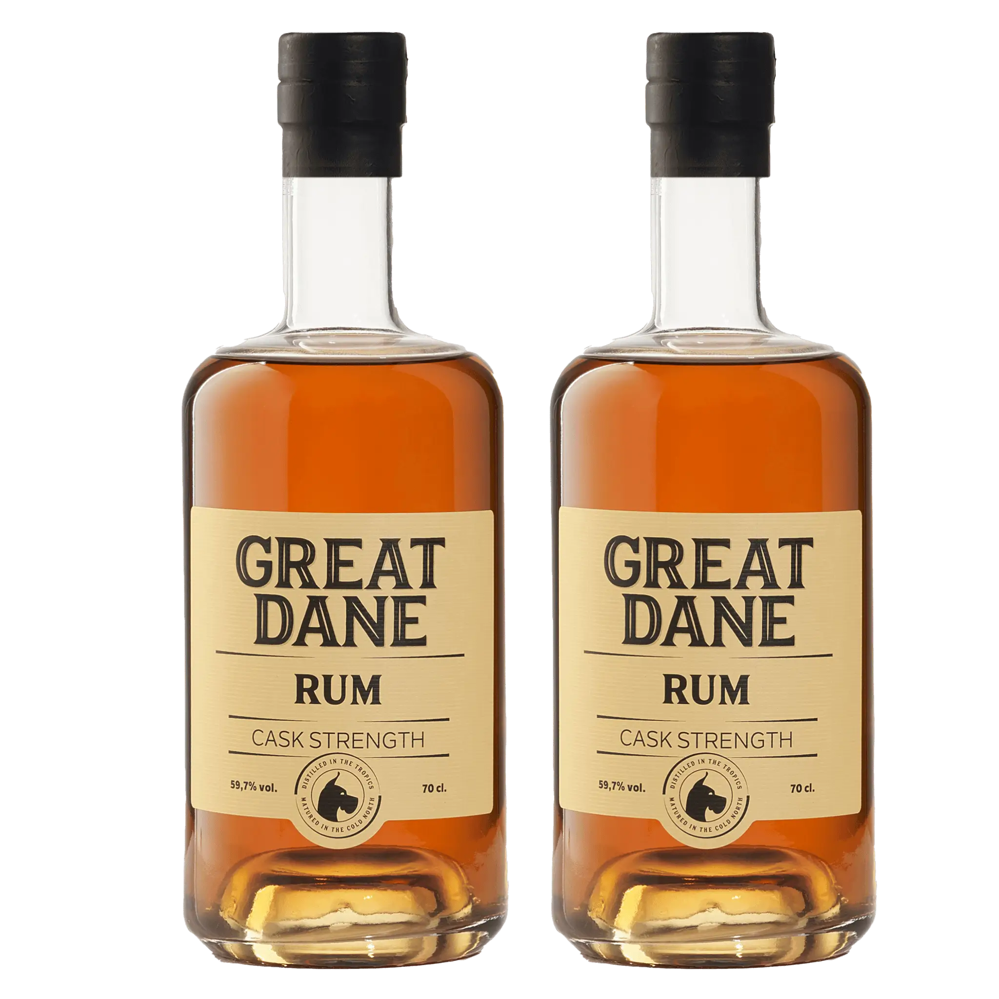 Great Dane Cask Strength Rum – 2 flasker i en eksklusiv pakke med intens smagsdybde