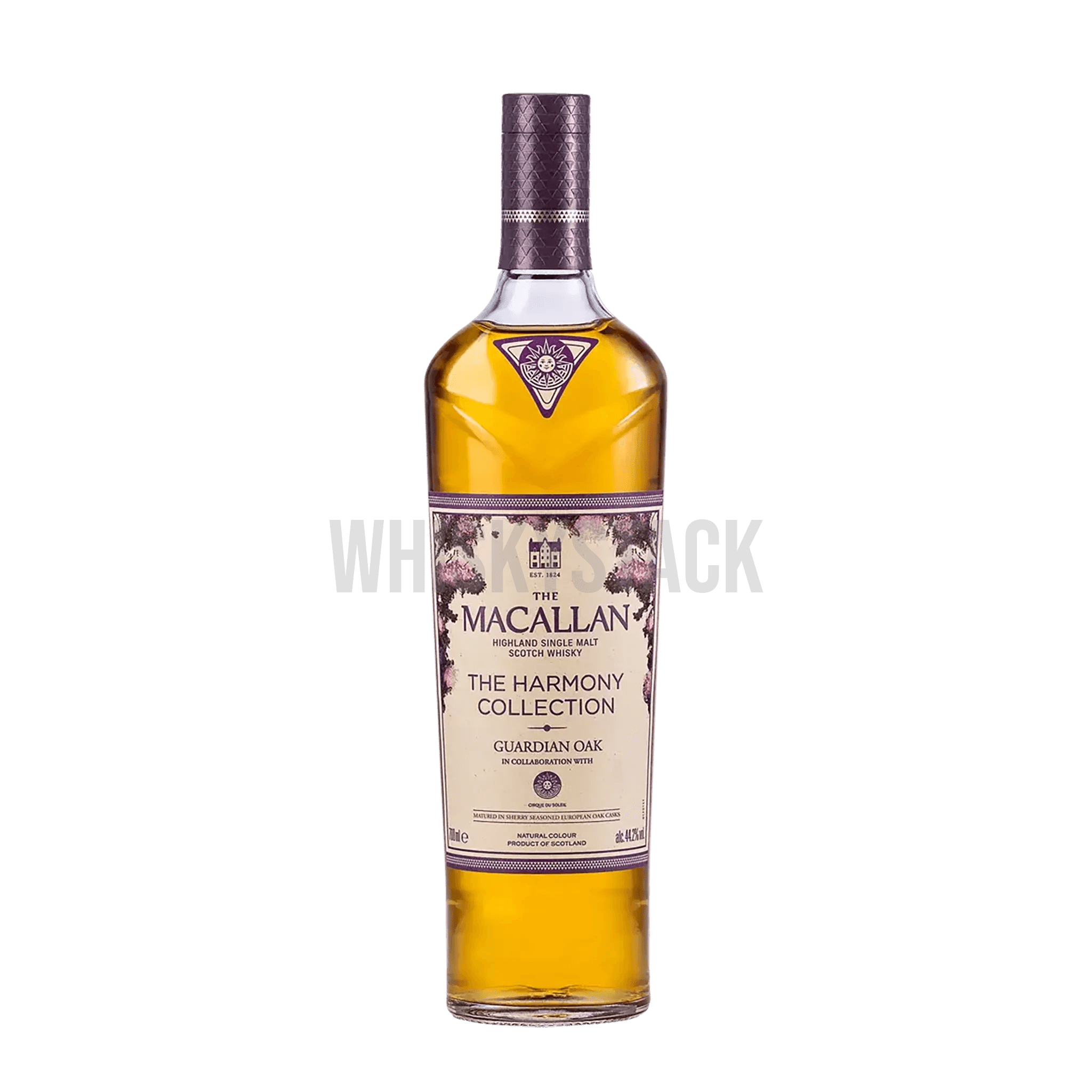 Oplev The Macallan Harmony Collection Guardian Oak, en luksuriøs single malt whisky med noter af frugt, chokolade og egetræ. Perfekt til samlere og whiskyentusiaster.