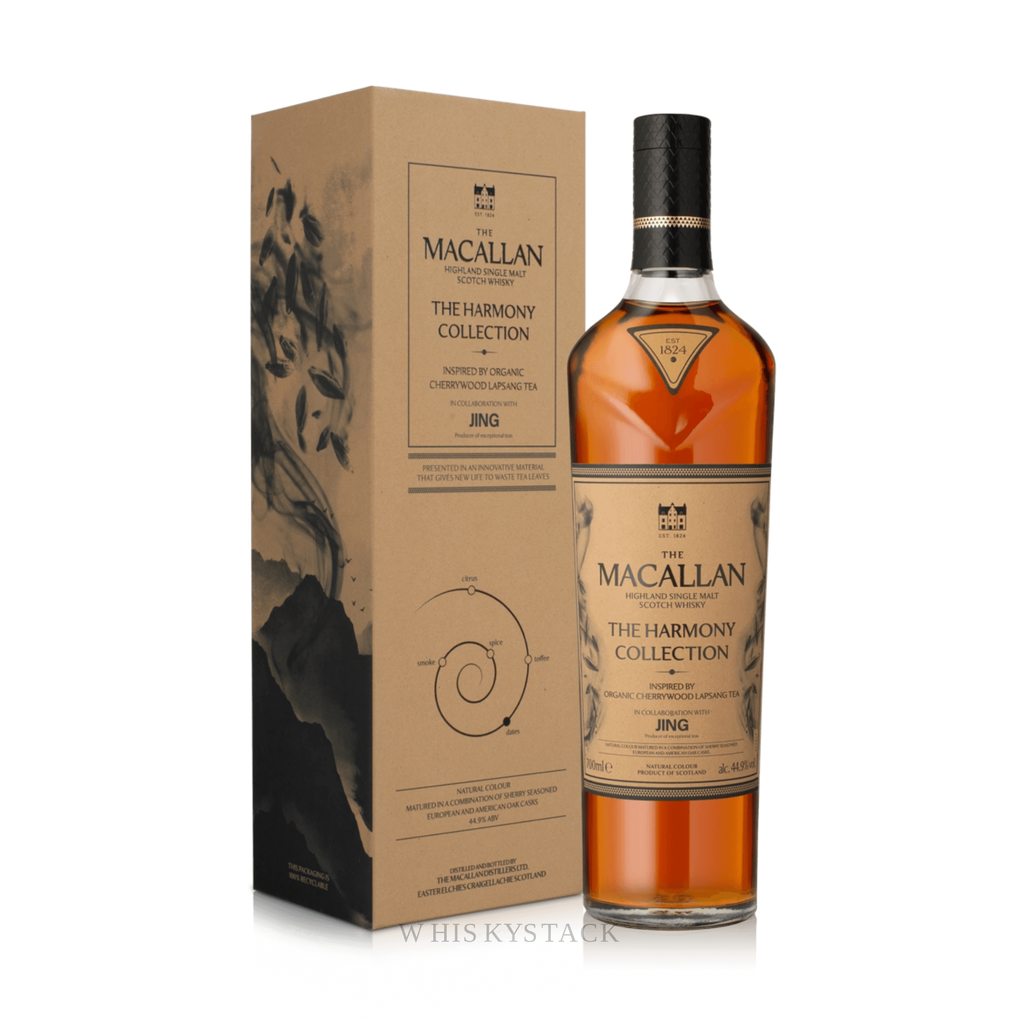 Macallan Harmony Cherrywood Lapsang Whisky Flaske og Boks