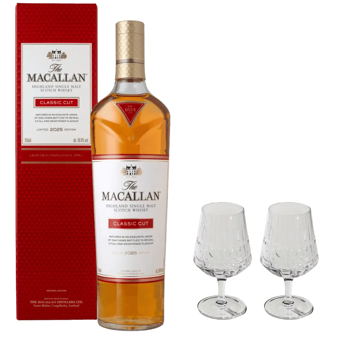 Macallan Classic Cut 2025 Edition – Pakke med Whiskyglas