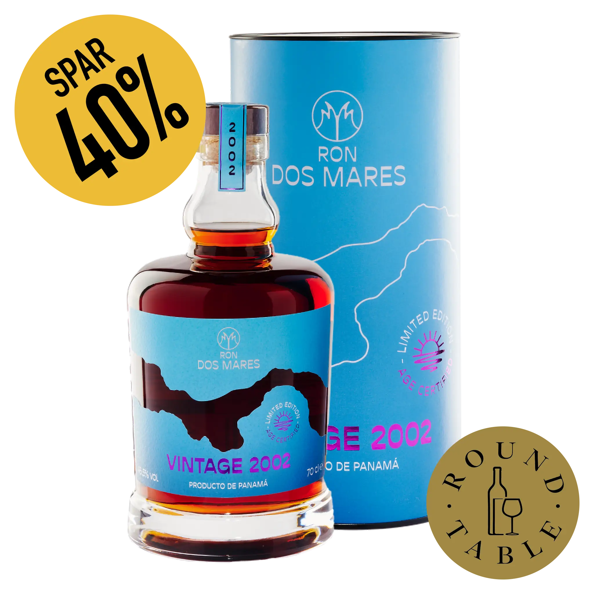 Ron Dos Mares Vintage 2002 Vintage Limited Edition 22 år Panama Rom