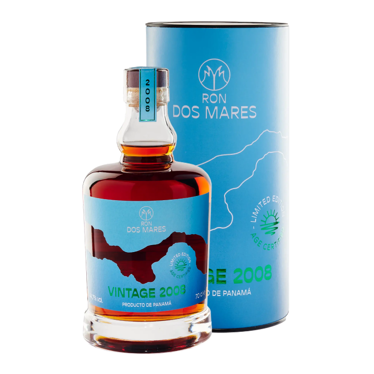 Ron Dos Mares Vintage 2008 Vintage  Limited Edition 16 År Panama Rom Flaske
