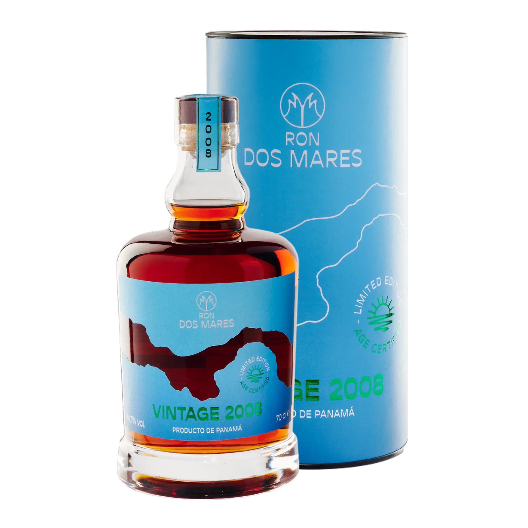 Ron Dos Mares Vintage 2008 Vintage  Limited Edition 16 År Panama Rom Flaske