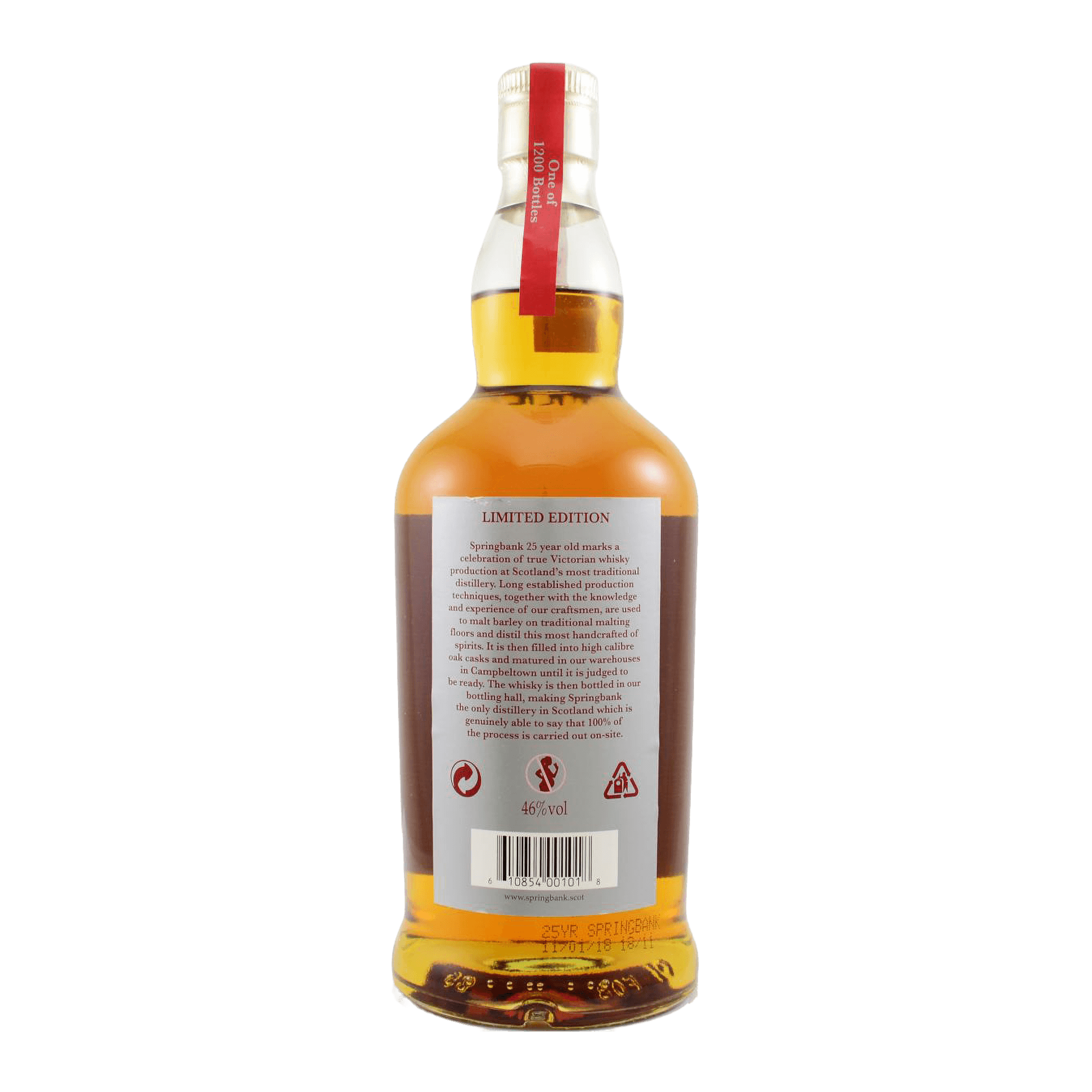 Springbank 25 Year Old 2018 Whisky Whiskystack Back
