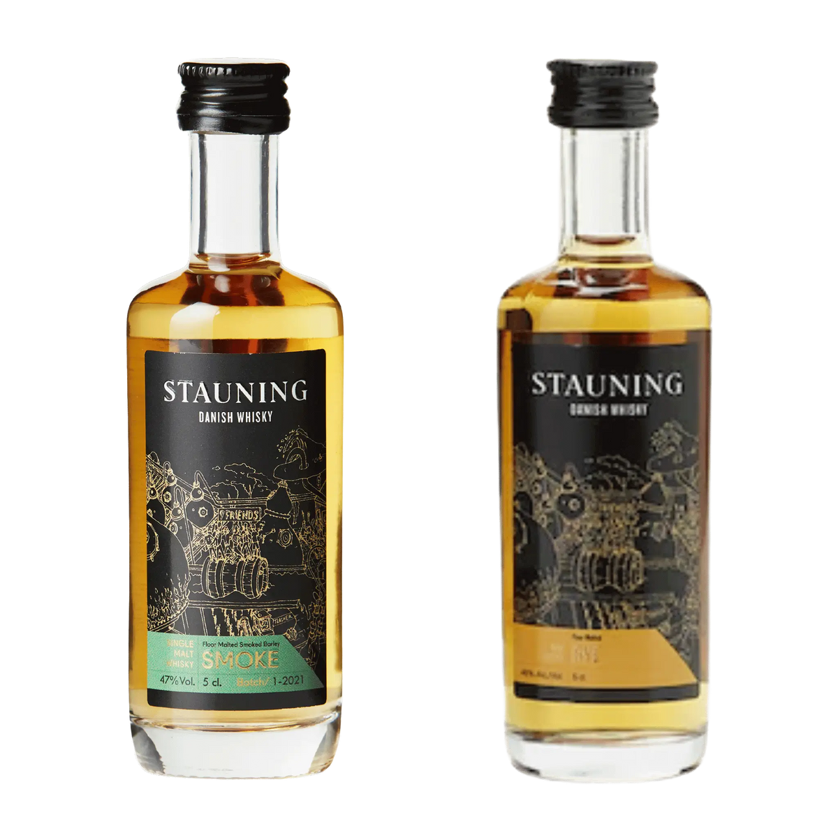 Stauning Whisky Smoke & rye Pakke 2 x 5 cl